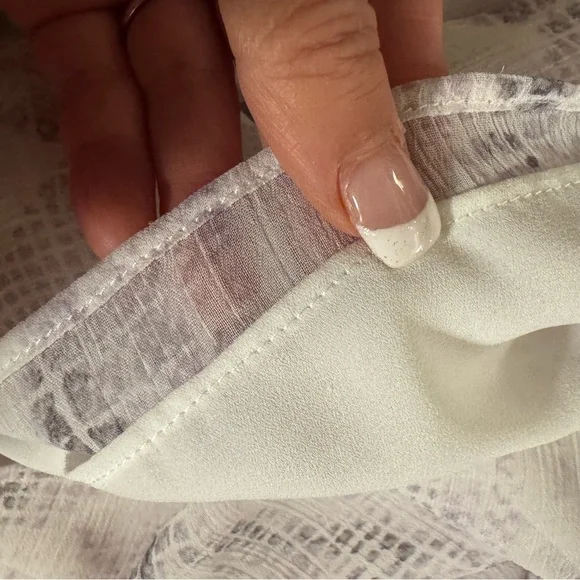 White House Black Market purple and white snake skin halter top - removable bow - Picture 11 of 14